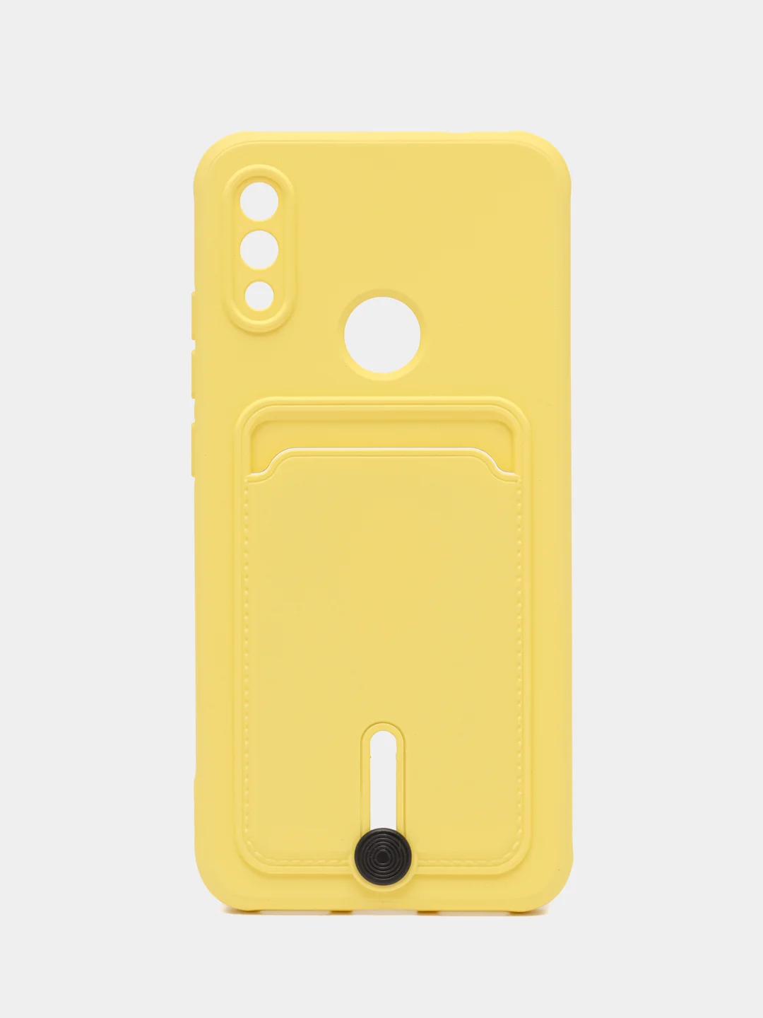 Желтый силиконовый чехол для Xiaomi Redmi Note 7 (Сяоми Нот 7), с карманом для карт
