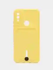 Желтый силиконовый чехол для Xiaomi Redmi Note 7 (Сяоми Нот 7), с карманом для карт