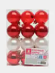 Елочные шары-игрушки, новогоднее украшение, для декора, набор 24 штуки, Золотая Сказка