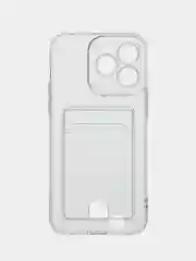 Прозрачный чехол защитный для iPhone, Айфон 14 / 13 / 12 / 8 / 7 / SE / MAX / PRO / MINI, с держателем для карт