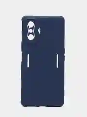 Синий меланж чехол для Xiaomi Poco F4 GT, Poco F4 5G с защитой камеры и текстильной подложкой внутри