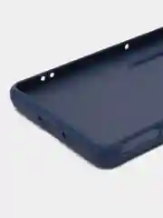 Синий меланж чехол для Xiaomi Poco F4 GT, Poco F4 5G с защитой камеры и текстильной подложкой внутри