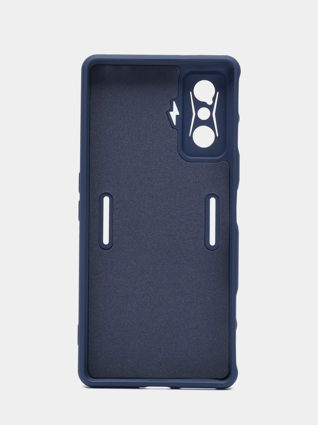 Синий меланж чехол для Xiaomi Poco F4 GT, Poco F4 5G с защитой камеры и текстильной подложкой внутри