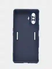 Синий меланж чехол для Xiaomi Poco F4 GT, Poco F4 5G с защитой камеры и текстильной подложкой внутри