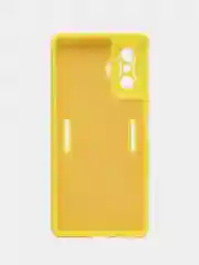 Желтый чехол для Xiaomi Poco F4 GT, Poco F4 5G с защитой камеры и текстильной подложкой внутри