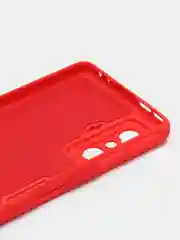 Красный чехол для Xiaomi Poco F4 GT, Poco F4 5G с защитой камеры и текстильной подложкой внутри