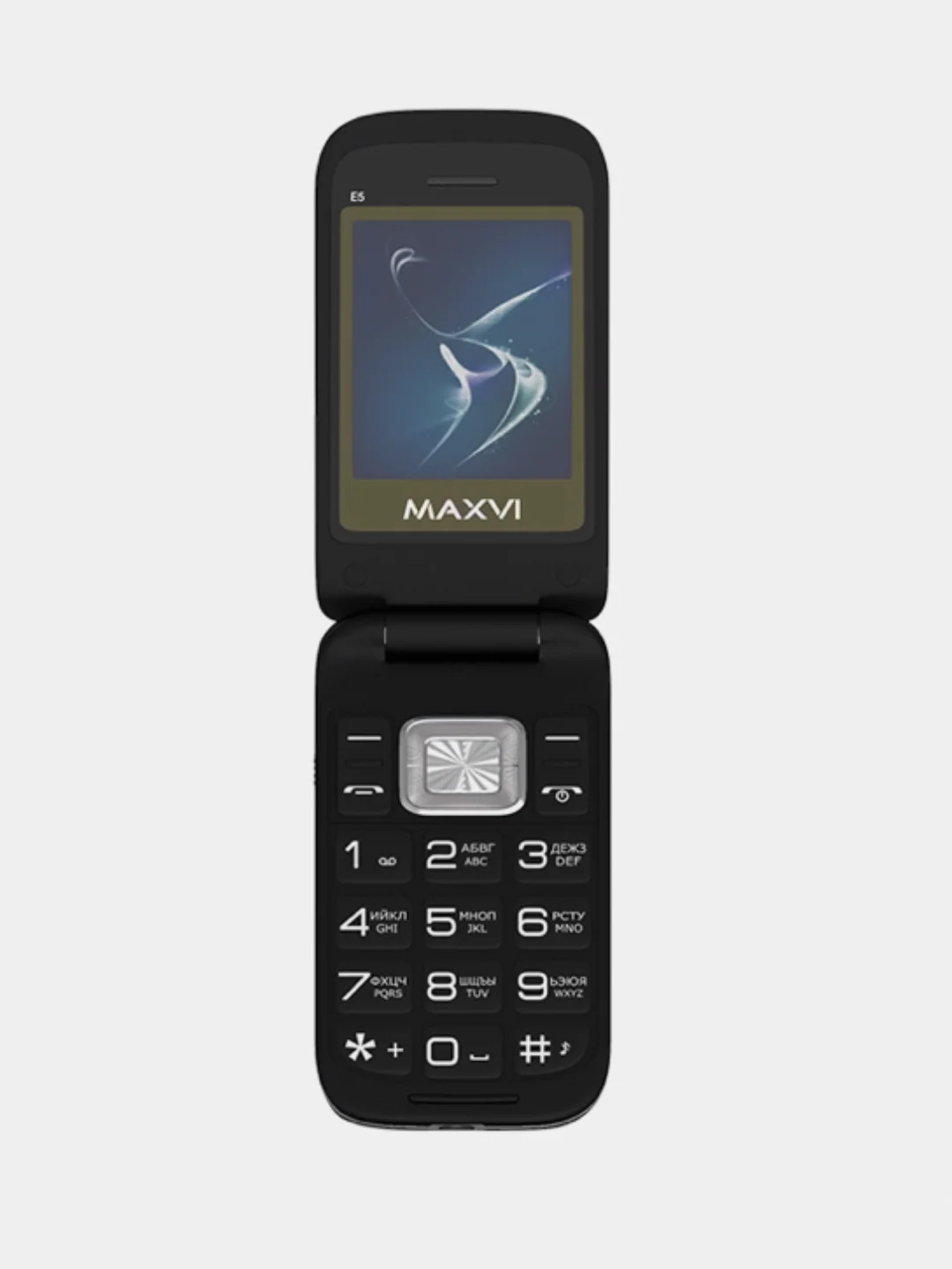 Синий кнопочный телефон-раскладушка Maxvi E5, с камерой, аккумулятор 1500 мАч