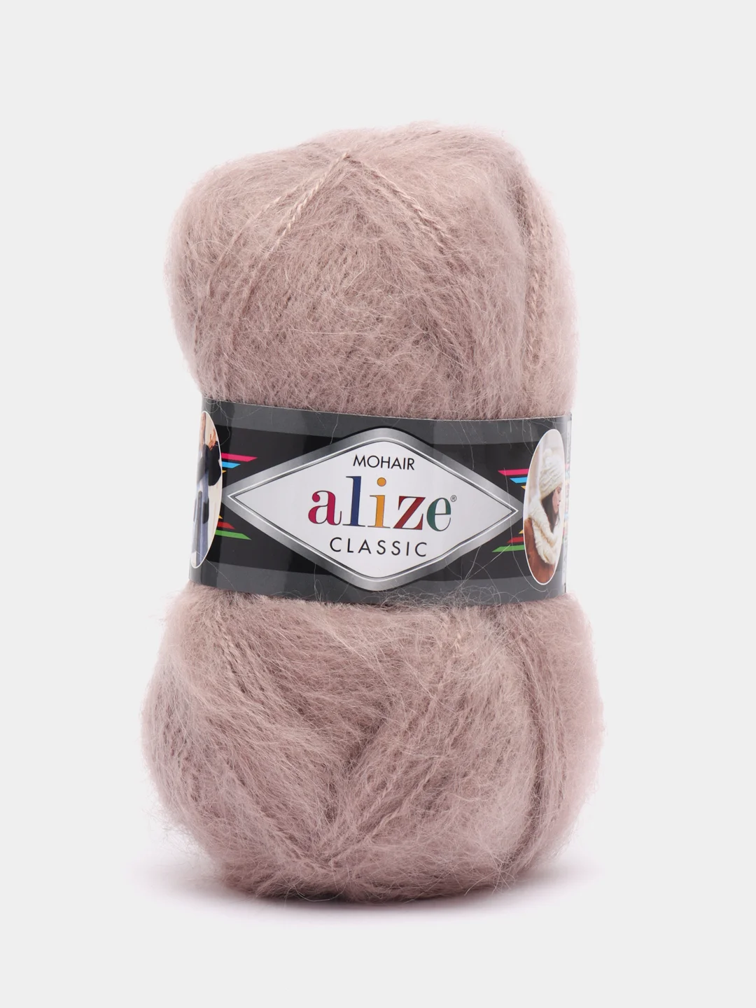Бежевый меланж пряжа Alize Mohair Classic new, Ализе Мохер Классик