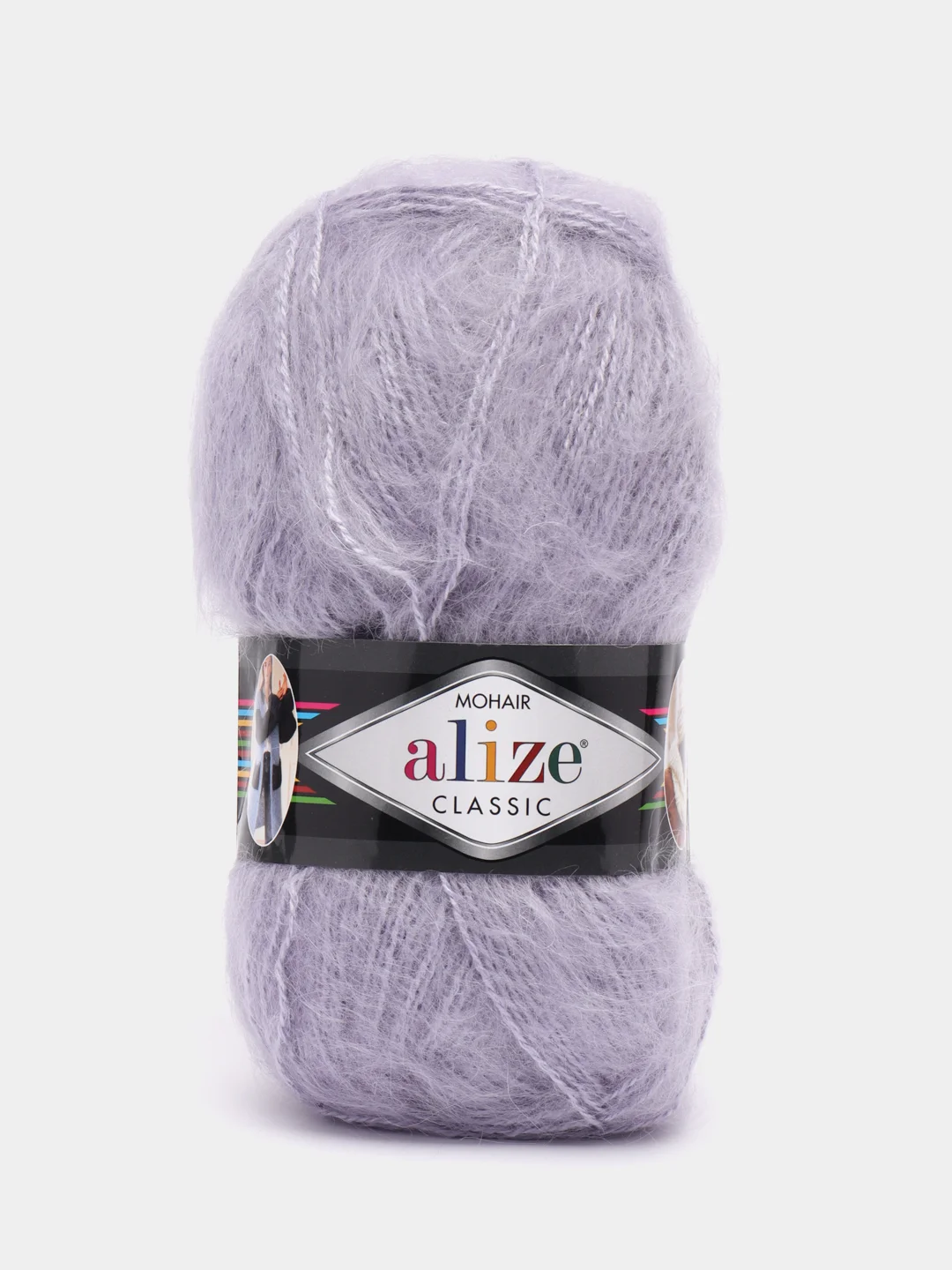 Серый металлик пряжа Alize Mohair Classic new, Ализе Мохер Классик