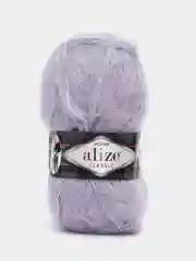 Серый металлик пряжа Alize Mohair Classic new, Ализе Мохер Классик