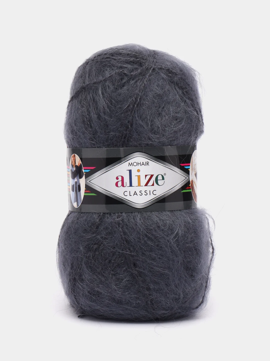 Угольный пряжа Alize Mohair Classic new, Ализе Мохер Классик