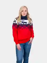 Алый свитер унисекс, вязаный