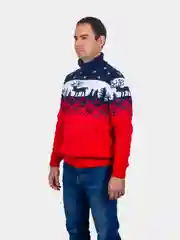 Алый свитер унисекс, вязаный