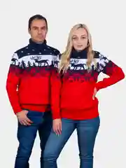 Алый свитер унисекс, вязаный