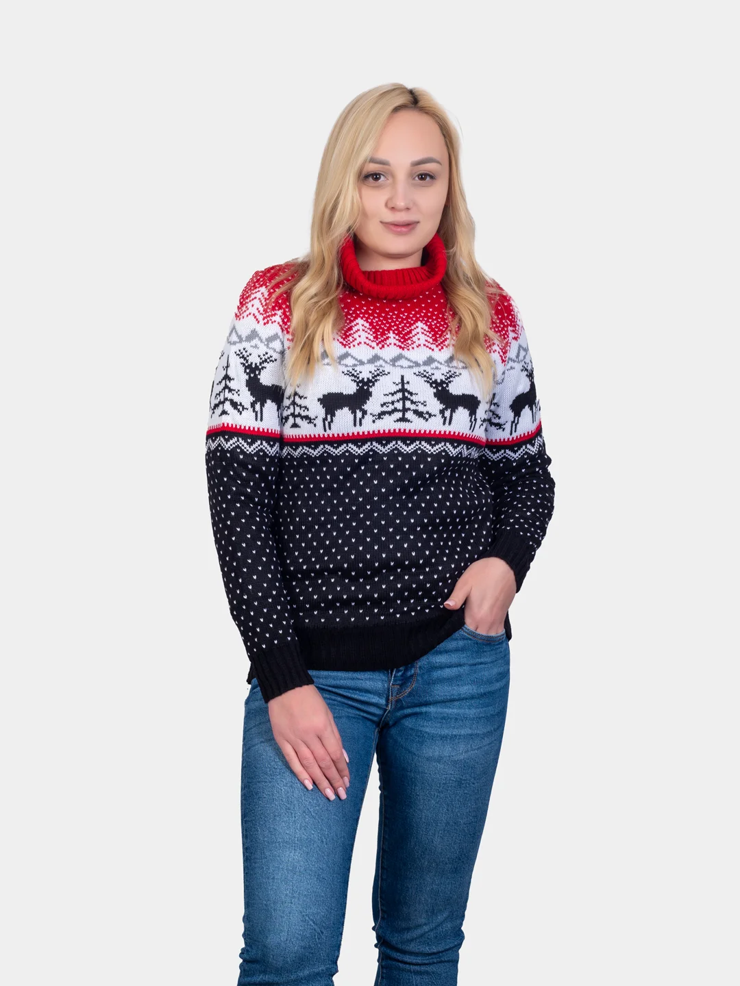 Вишнёвый свитер унисекс, вязаный
