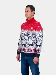 Красный свитер унисекс, вязаный