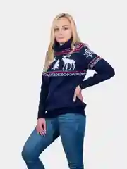 Голубой свитер унисекс, вязаный
