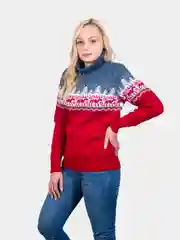 Синий свитер унисекс, вязаный