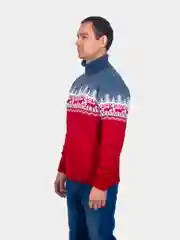 Синий свитер унисекс, вязаный