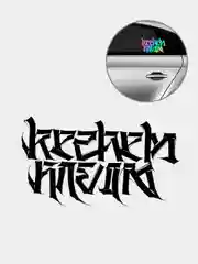 Черный наклейка REZHEMKLEIM в стиле каллиграфии в 3ёх цветах, включая переливающуюся