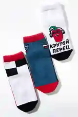 Белый носки  детские Berchelli Крутой перец 3 пары