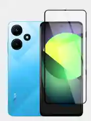 Прозрачный защитное стекло BROSCORP для Infinix Hot 30, с олеофобным покрытием и черной рамкой