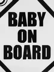 Белый наклейка на авто "Baby on board"