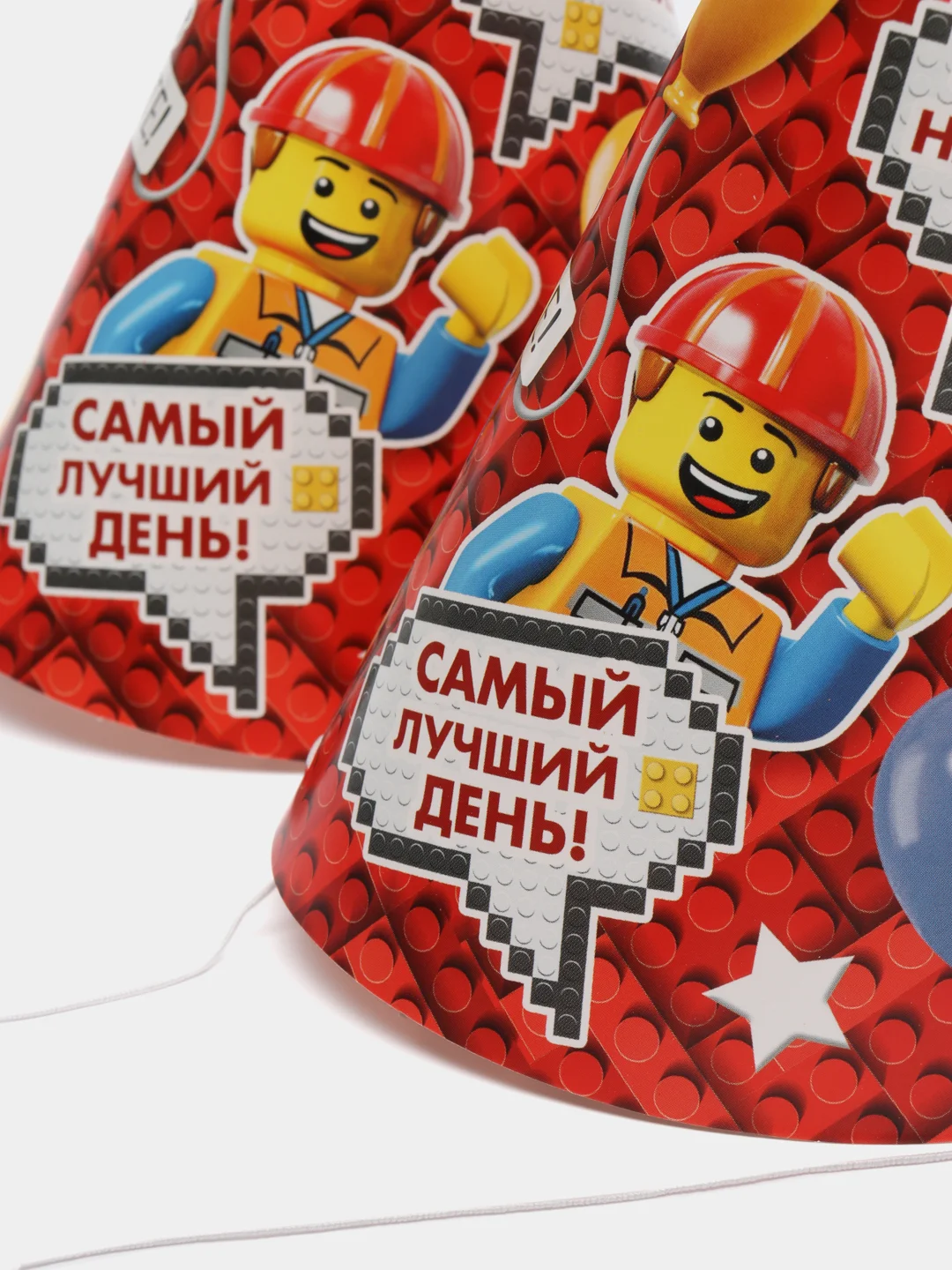 Красный набор колпаков для праздника, 6 штук