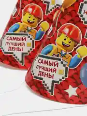 Красный набор колпаков для праздника, 6 штук