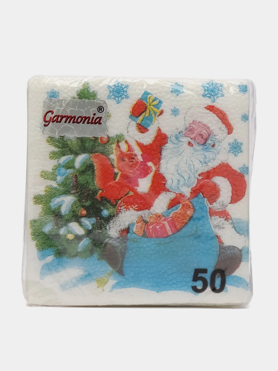Красный салфетки бумажные новогодние, 50шт