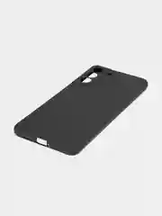 Черный чехол для Samsung Galaxy S21 FE силиконовый  BROSCORP матовый / прозрачный с защитой камер