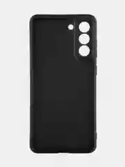 Черный чехол для Samsung Galaxy S21 FE силиконовый  BROSCORP матовый / прозрачный с защитой камер