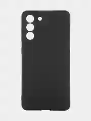 Черный чехол для Samsung Galaxy S21 FE силиконовый  BROSCORP матовый / прозрачный с защитой камер