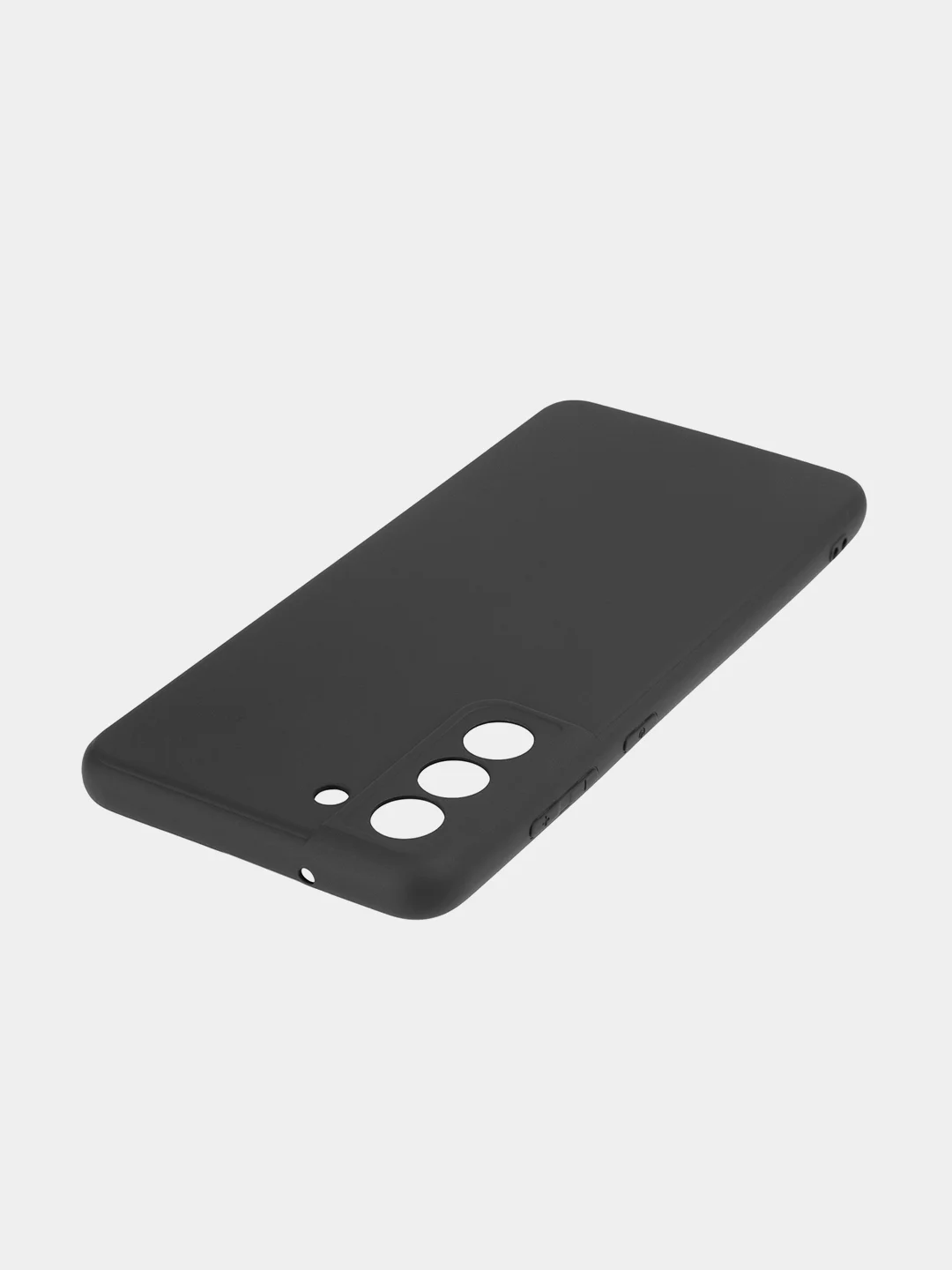 Черный чехол для Samsung Galaxy S21 FE силиконовый  BROSCORP матовый / прозрачный с защитой камер