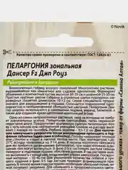 Пеларгония Дансер Дип Роуз зональная, 4 шт, Семена Алтая