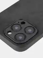 Черный чехол для iPhone 15, 13, Pro, Max, Plus, алькантара, BROSCORP, замшевый, пластик, силикон