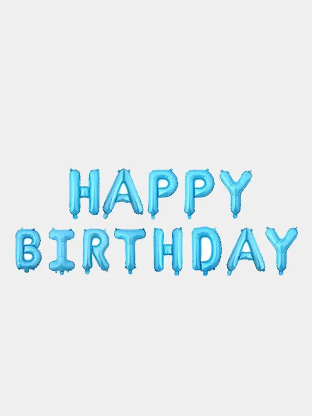 Голубой гирлянда-растяжка из воздушных шаров "С днем рождения" / "Happy Birthday", на праздник
