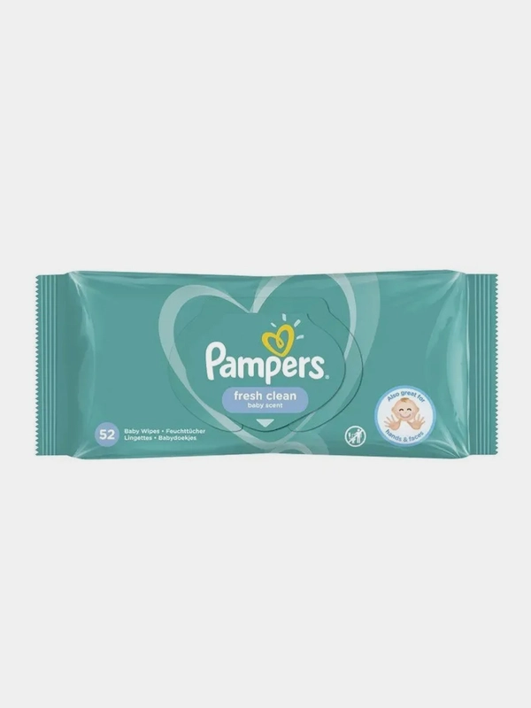 Детские влажные салфетки Pampers Fresh Clean, 52 штуки