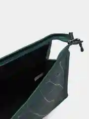 Зеленый косметичка стильная, большая, с принтом, геометрические фигуры