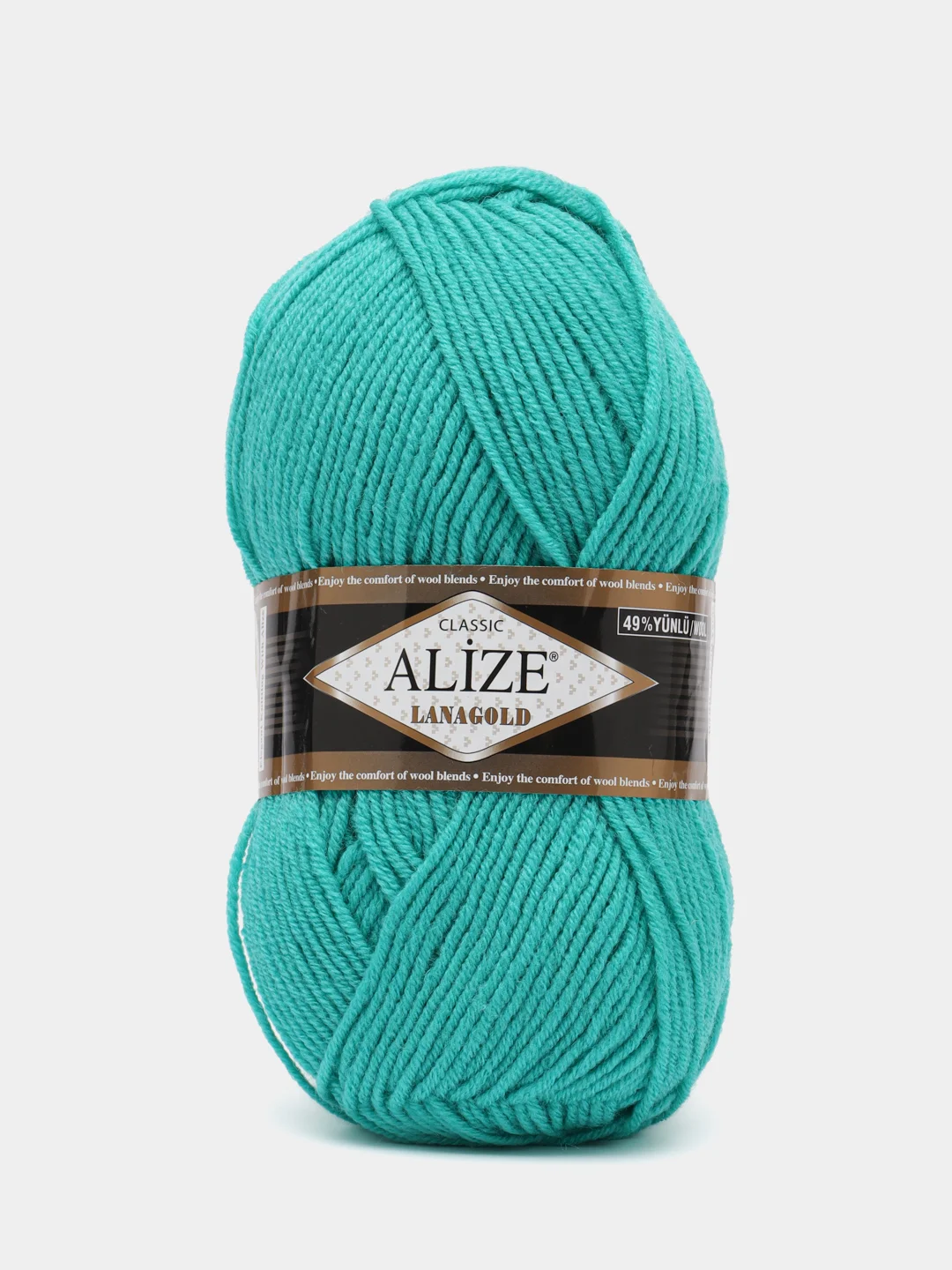 Бирюзовый пряжа Alize Lanagold, 49% шерсть, 51% акрил, 100 г, 240 м