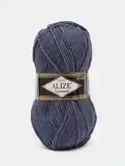 Синий меланж пряжа Alize Lanagold, 49% шерсть, 51% акрил, 100 г, 240 м
