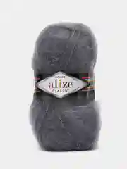 Серый пряжа Alize Mohair Classic new, Ализе Мохер Классик