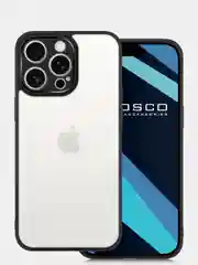 Белый чехол для iPhone 15 / 15 Plus / 15 Pro / 15 Pro Max пластик с силиконовой окантовкой, ROSCO