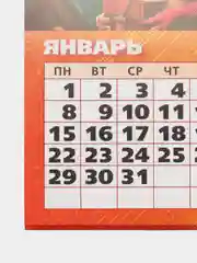 Голубой календарь отрывной на магните, на каждый месяц, 2024 г, 96 х 135 мм
