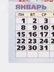 Зеленый календарь отрывной на магните, на каждый месяц, 2024 г, 96 х 135 мм