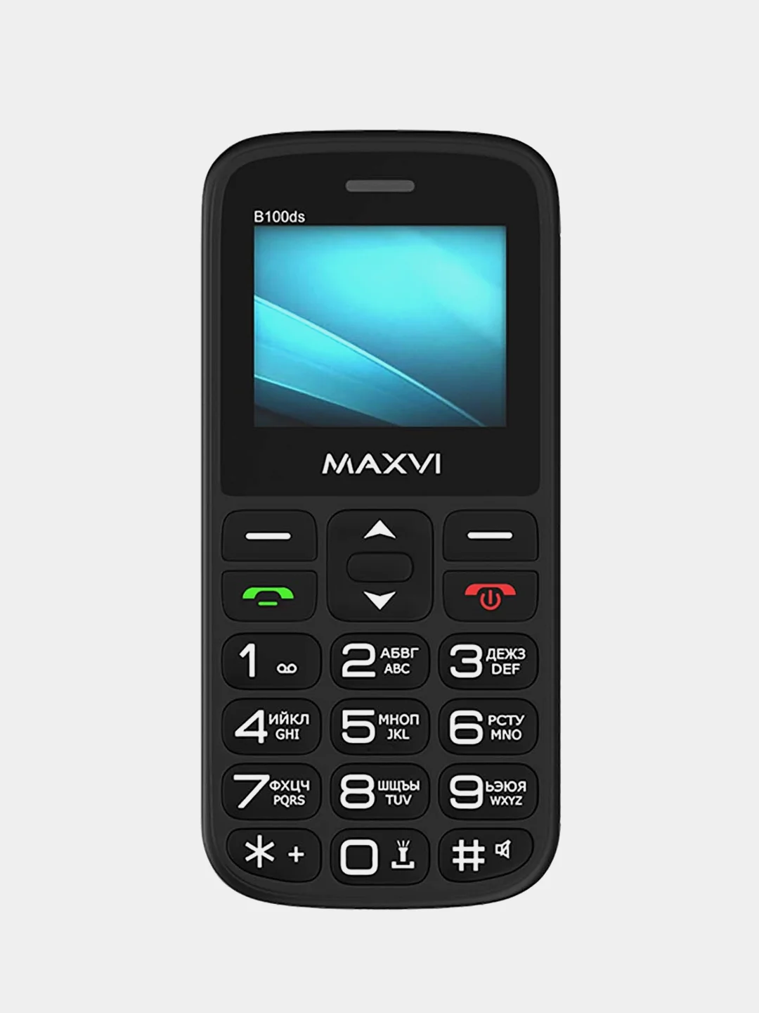 Синий мобильный телефон Maxvi B100ds большие кнопки
