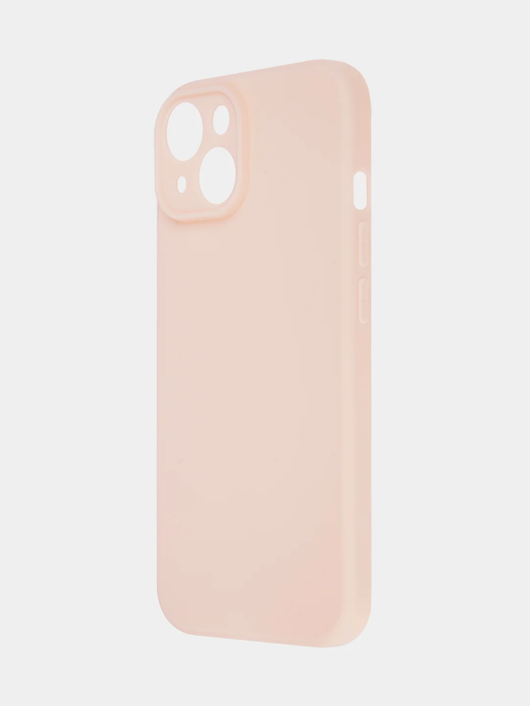 Пудровый чехол для iPhone 15 силиконовый BROSCORP матовый/ прозрачный тонкий c защитой камер бортик