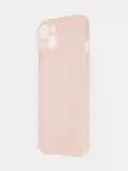 Пудровый чехол для iPhone 15 силиконовый BROSCORP матовый/ прозрачный тонкий c защитой камер бортик