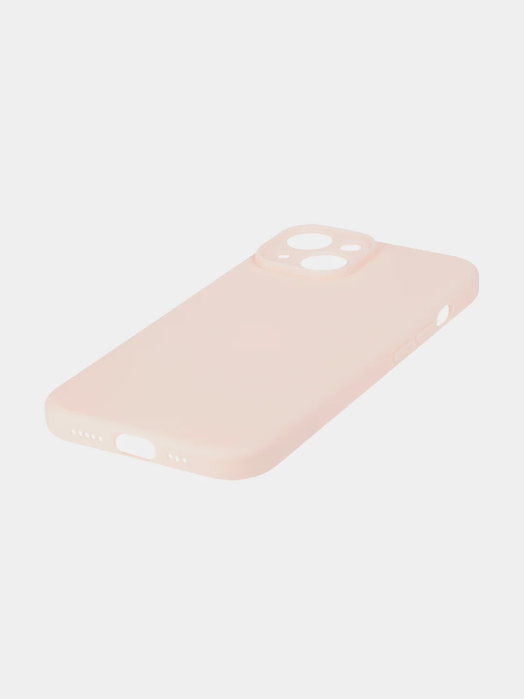 Пудровый чехол для iPhone 15 силиконовый BROSCORP матовый/ прозрачный тонкий c защитой камер бортик