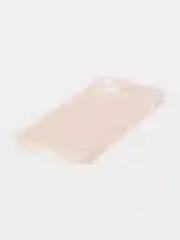 Пудровый чехол для iPhone 15 силиконовый BROSCORP матовый/ прозрачный тонкий c защитой камер бортик